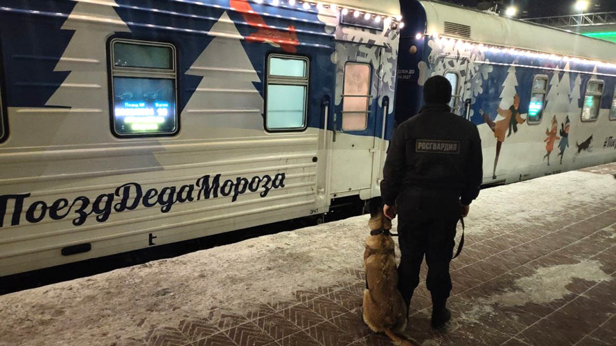 В Челябинске росгвардейцы обеспечили безопасность пребывания поезда Деда Мороза